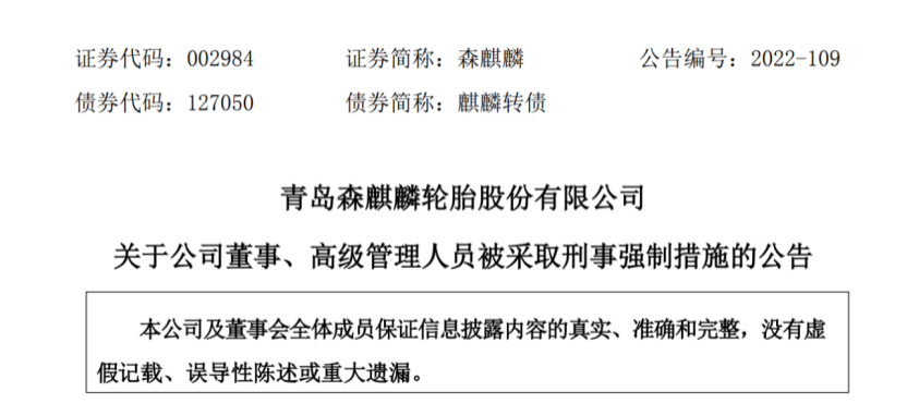 爆雷!女董事兼财务总监被采取刑事强制措施