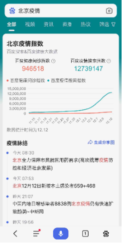 百度APP上线“疫情指数”,为全国360多个城市疫情预测提供参考