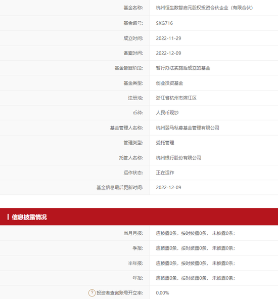 参股、投资之后,恒生电子旗下私募发了新产品