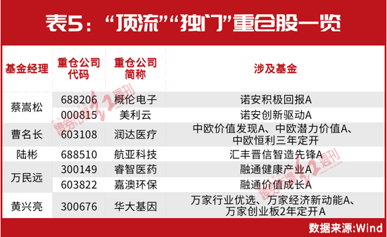 基金“独门”重仓股集体大涨!蔡嵩松、曹名长、陆彬的“独门”标的同步曝光